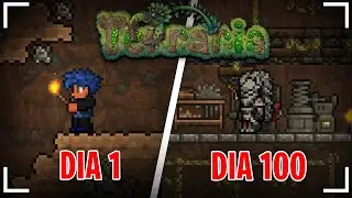 SOBREVIVI 100 DIAS em UMA CAVERNA no TERRARIA!