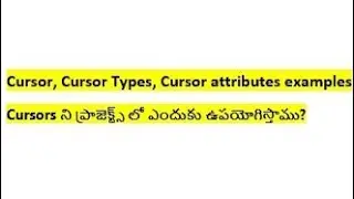 Cursor types and cursor attributes in Oracle with realtime example