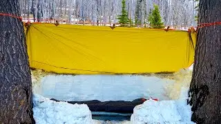 Tarp Camping in Snow and Rain