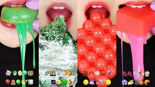 48MINUTES VERTICAL EMOJI MUKBANG ASMR FOR SLEEP, OOZE TUBE CANDY, HONEYCOMB EATING SOUND ASMR 💚