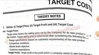 Target costing full explanation in hindi 