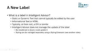Intelligent Advisor - JavaScript Extensions Intro - Label Extensions