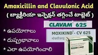 Amoxicillin and Clavulonic Acid Tablets|Clavam625|MoxikindCV uses in Telugu