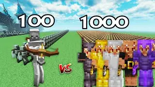100 Mutant Skeleton Vs 1000 Piglin Brute | Minecraft