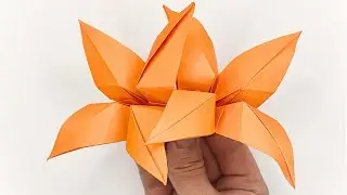 Origami LILY Flower 🏵️ How to make a paper flowers