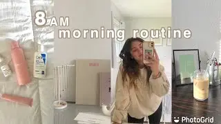 8AM MORNING ROUTINE in my new apartment || coffee time + skincare + journaling + chatting