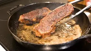 How To Cook the BEST NY Strip STEAK in a CAST IRON Pan
