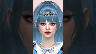 Her beautiful blue hair off 