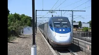 HIGH SPEED BULLET TRAINS 150MPH Amtrak Acela at Kingston Rhode Island