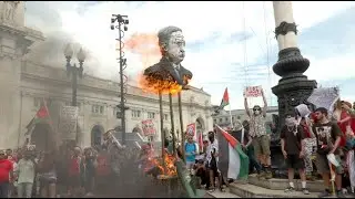 Pro-Palestine protesters disrupt Benjamin Netanyahu's visit to Washington DC