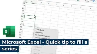 Microsoft Excel - Quick tip to fill a series