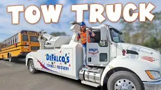 Towing a School Bus! Handyman Hal Tow Truck Training