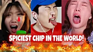 MUKBANGERS VS THE SPICIEST CHIP IN THE PLANET🔥🌶️🆚🥵 (One Chip Challenge)