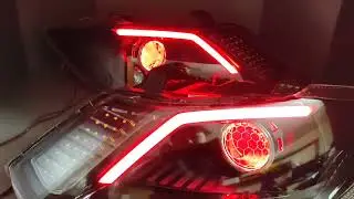 dynamic turn lights and multicolor projector lenses