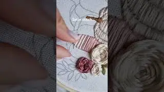 Satin stitch pumpkin embroidery #embroidery #handembroidery #handmade #stitch #art #pumpkin #autumn