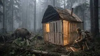 I Built a Hidden Survival Cabin From Pallets… Then I Heard a Growl