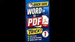 This Word to PDF Trick Will Save You Time!|How To Convert Word to PDF in Seconds!