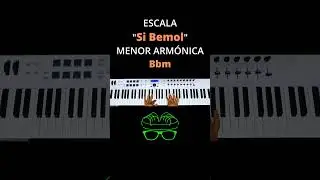 Escala Si Bemol Menor Armónica #piano #acordes #tutorial #teclado #armonia #escalamayor # #keyboard