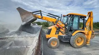 JCB 3DX Baby Jally Shifting to Drum hot Tar Mixing | Asphalt Mixing Plant | Jcb video
