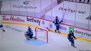 Cole Caufield calls it out, on his way down, headed into the boards
