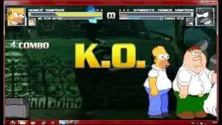 Mugen Homer Simpson and MVC Peter Griffin vs Symbiote Homer and MVC Symbiote Peter