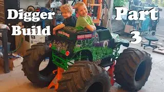 Huge 4wd Grave Digger Modified Power Wheels Custom Build SAS How to narrow an axle Suzuki Samurai