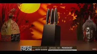BEM Saiko Damastmesser-Set 6-tlg. aus VG-10 Stahl mit Messerblock und Messerschärfer