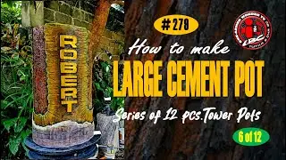 #279 | HOW TO MAKE LARGE CEMENT POT AT HOME 6 OF 12 | AMAZING DIY CEMENT IDEAS - CONCRETE POT
