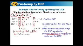 Alg I - 7.2 Factoring by GCF
