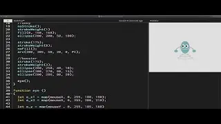 Robot with eye movement tutorial in p5.js