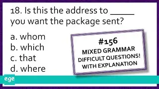 English Grammar Exercises #156 | Grammar Quiz English Test Hard With Explanation #grammarpractice