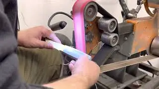 Shaping of knife handle.