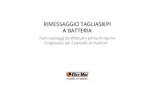 Rimessaggio Tagliasiepi a Batteria