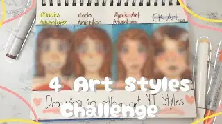 Drawing in 4 Different Art Youtubers Styles ✏️🎨