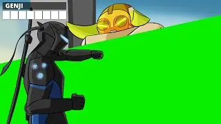 Genji punching Orisa Overwatch 2 | Standing here, I realize meme original animation | Green Screen