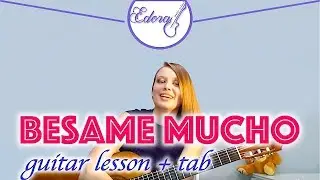 BESAME MUCHO guitar duet tutorial with chords on the screen - 1st part