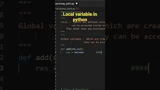🔥local variable in python functions ☄️