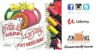 Feliz dia dos pais. Como escrever em 3D, em papel? Happy Father's Day.