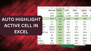 How to Automate a cell pointer in excel  to Highlight Active Cell #excel #data #datavisualization