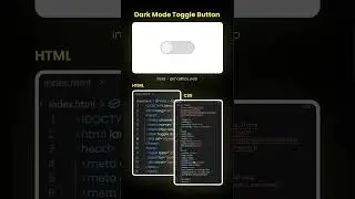 Day 45 - Dark Mode Toggle Button #html #css #shorts #javascript
