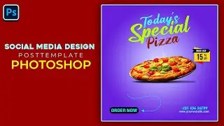 Food social media banner design for Freepik I Photoshop Tutorial