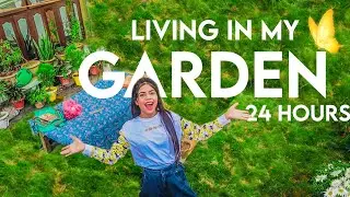 Living in my GARDEN for 24 Hours!! *i saw a snake?*