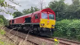 DBCargo class 66 66177 hauling 6V75 Dee Marsh to Margam steel empties #borderlandsline #train #rails