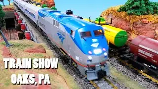 Thomas Train Crash! LGB Amtrak Train & More at Greenberg's Train & Toy Show (Oaks PA)