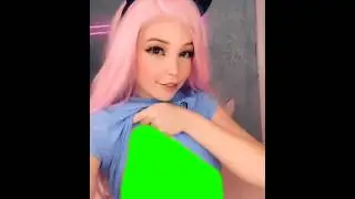 СТРИМЕРША БЕЛЛЬ ДЕЛЬФИН ГОЛАЯ ФУТАЖ НА ЗЕЛЕНОМ ФОНЕ / BELLE DELPHINE NAKED