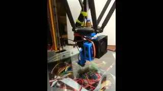 Hotend mounted servo z-probe deltabot auto-leveling attempt Double30 Proto