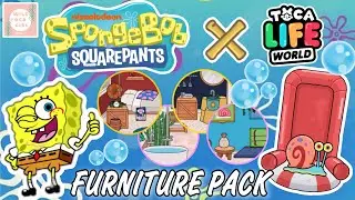 SPONGEBOB X TOCA BOCA COLLAB!!! 🏖️🍍🥳 FURNITURE PACK! 🤩 TOCA LIFE WORLD 🌎