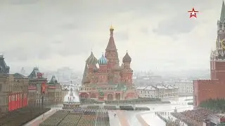 Монументальное живописное панно, посвящённое Параду Победы 1945 года. Сюжет телеканала «Звезда».