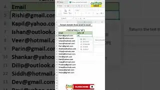 How to Extract Domain from Email in Excel | Get Domain from Gmail 