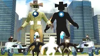 SIREN MAN MECHA BOSS AND CAMERAMAN RANGED VS COLORED SKIBIDI TOILET FAMILY! (Garry's Mod)